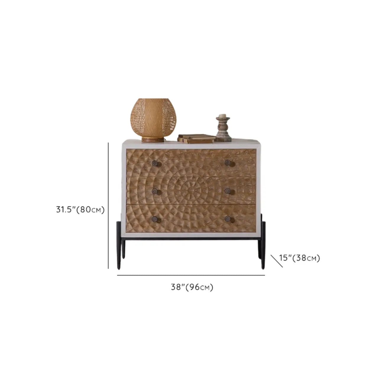 Meuble d'appoint rustique pour salon avec finition naturelle