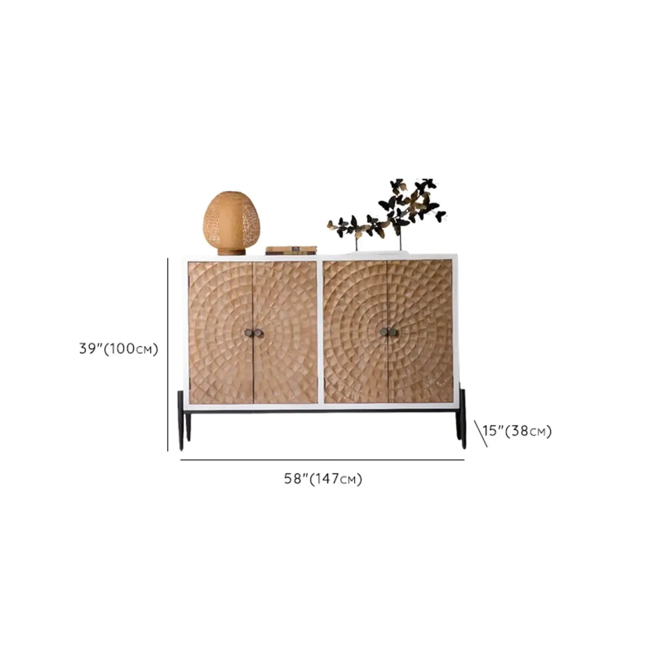 Meuble d'appoint rustique pour salon avec finition naturelle
