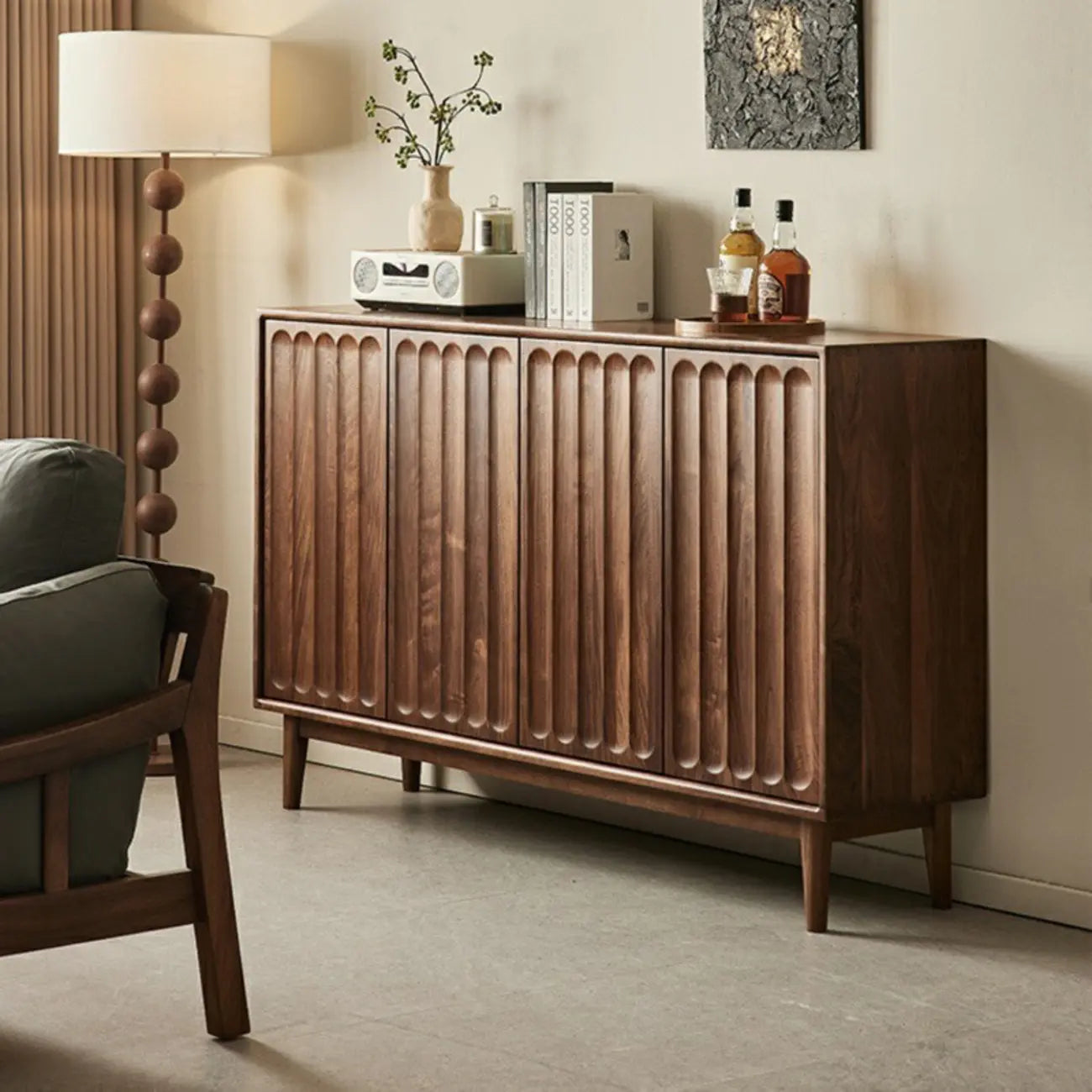Meuble d'appoint scandinave en pin, autoportant