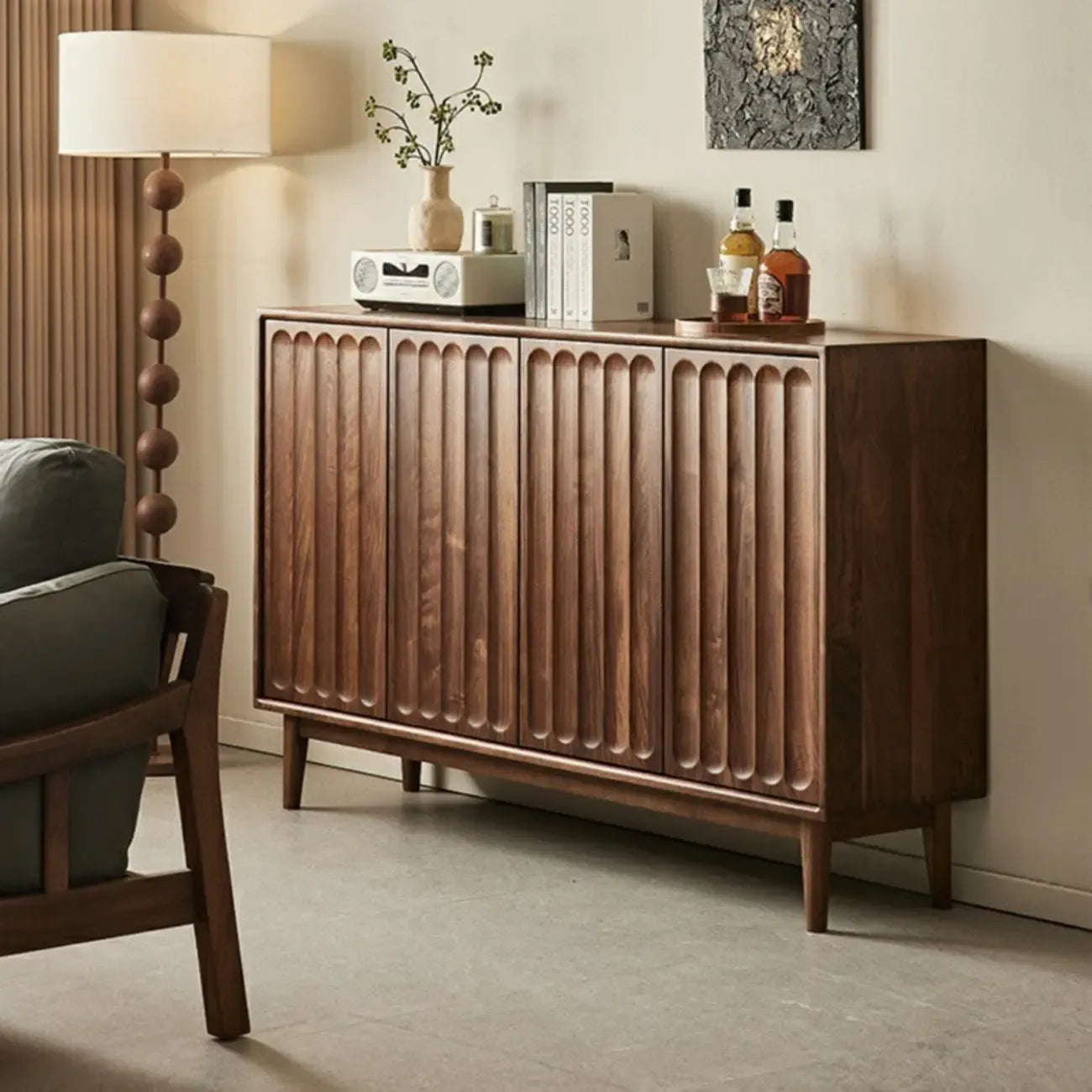 Meuble d'appoint scandinave en pin, autoportant