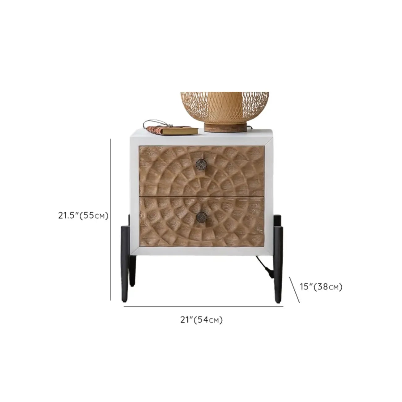 Meuble d'appoint rustique pour salon avec finition naturelle