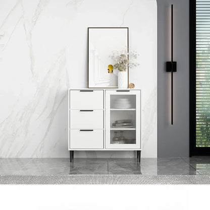 Buffet moderne en bois avec portes et tiroirs en verre