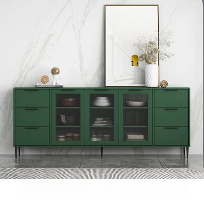 Buffet moderne en bois avec portes et tiroirs en verre