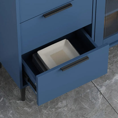 Buffet moderne en bois avec portes et tiroirs en verre