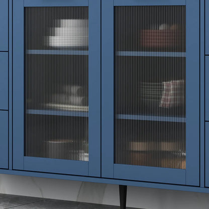 Buffet moderne en bois avec portes et tiroirs en verre