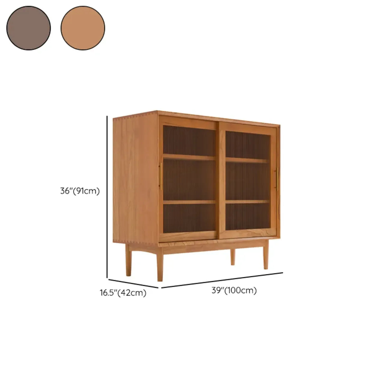 Meuble de cuisine nordique avec portes vitrées et pieds droits