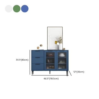 Buffet moderne en bois avec portes et tiroirs en verre