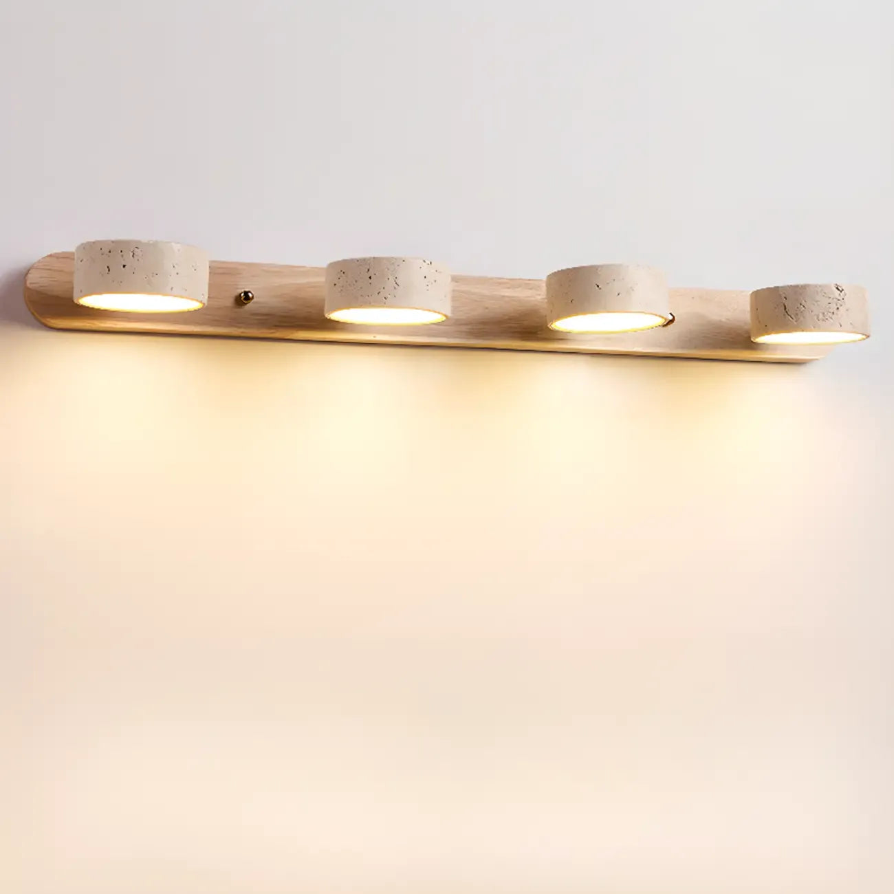 Applique murale cylindrique en pierre à 3 lumières LED pour salle de bain