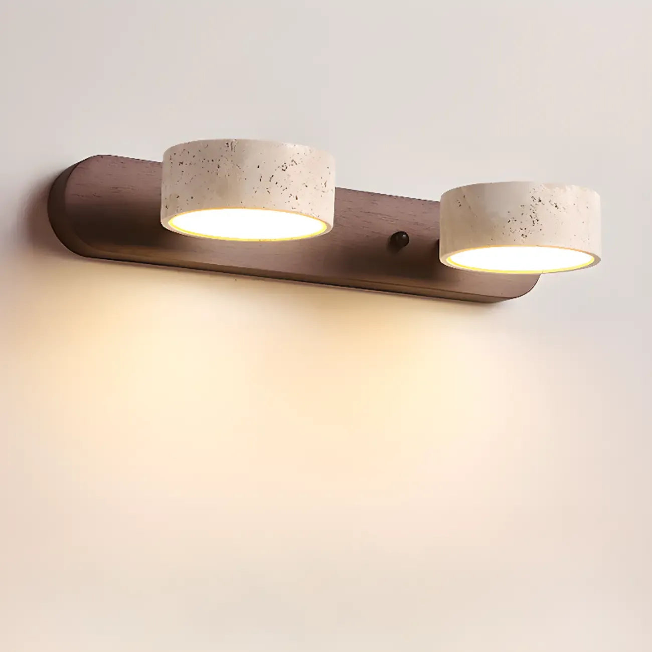 Applique murale cylindrique en pierre à 3 lumières LED pour salle de bain