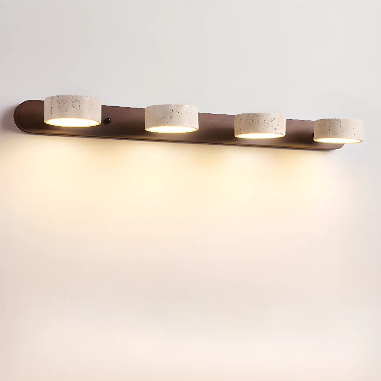 Applique murale cylindrique en pierre à 3 lumières LED pour salle de bain