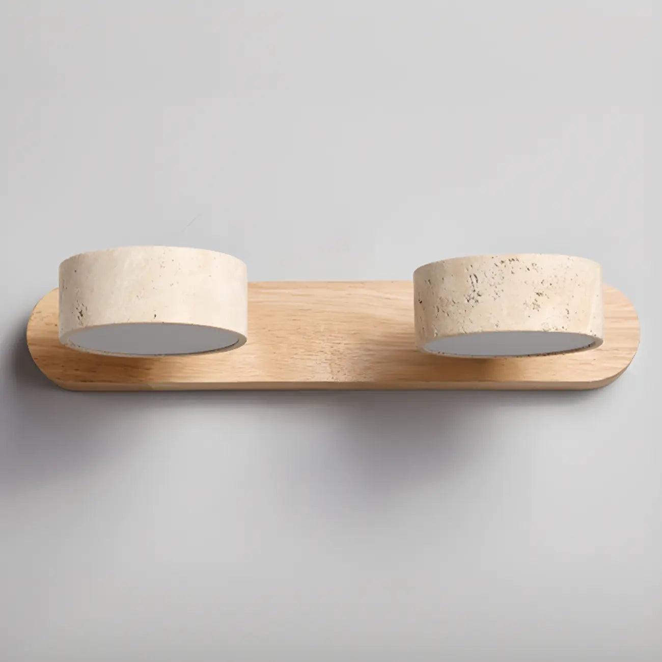 Applique murale cylindrique en pierre à 3 lumières LED pour salle de bain