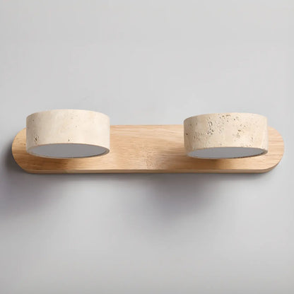 Applique murale cylindrique en pierre à 3 lumières LED pour salle de bain