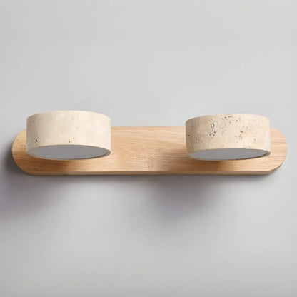 Applique murale cylindrique en pierre à 3 lumières LED pour salle de bain