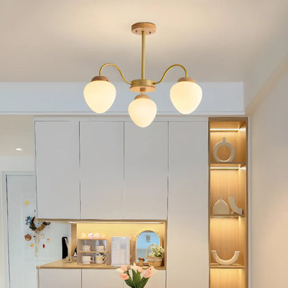 Lustre moderne à 3/5/8 lumières avec globes et abat-jour en verre