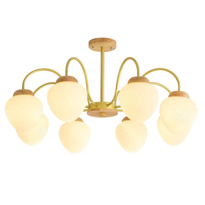 Lustre moderne à 3/5/8 lumières avec globes et abat-jour en verre