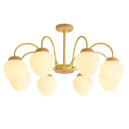 Lustre moderne à 3/5/8 lumières avec globes et abat-jour en verre