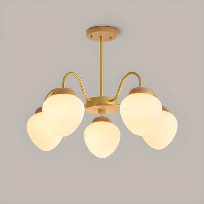 Lustre moderne à 3/5/8 lumières avec globes et abat-jour en verre