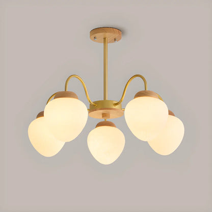 Lustre moderne à 3/5/8 lumières avec globes et abat-jour en verre