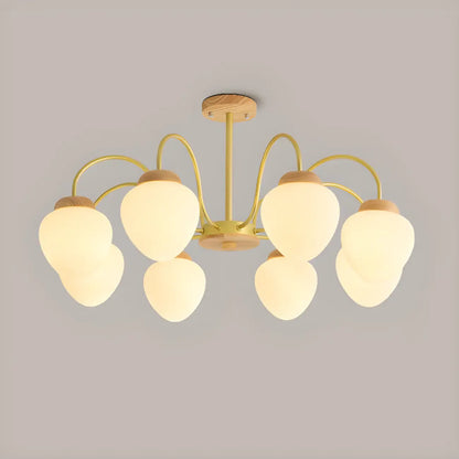 Lustre moderne à 3/5/8 lumières avec globes et abat-jour en verre