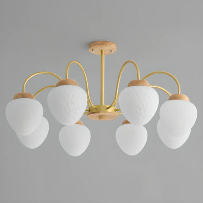 Lustre moderne à 3/5/8 lumières avec globes et abat-jour en verre