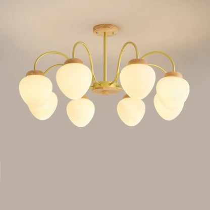 Lustre moderne à 3/5/8 lumières avec globes et abat-jour en verre