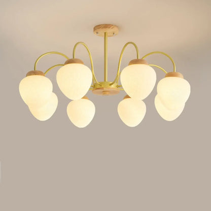 Lustre moderne à 3/5/8 lumières avec globes et abat-jour en verre