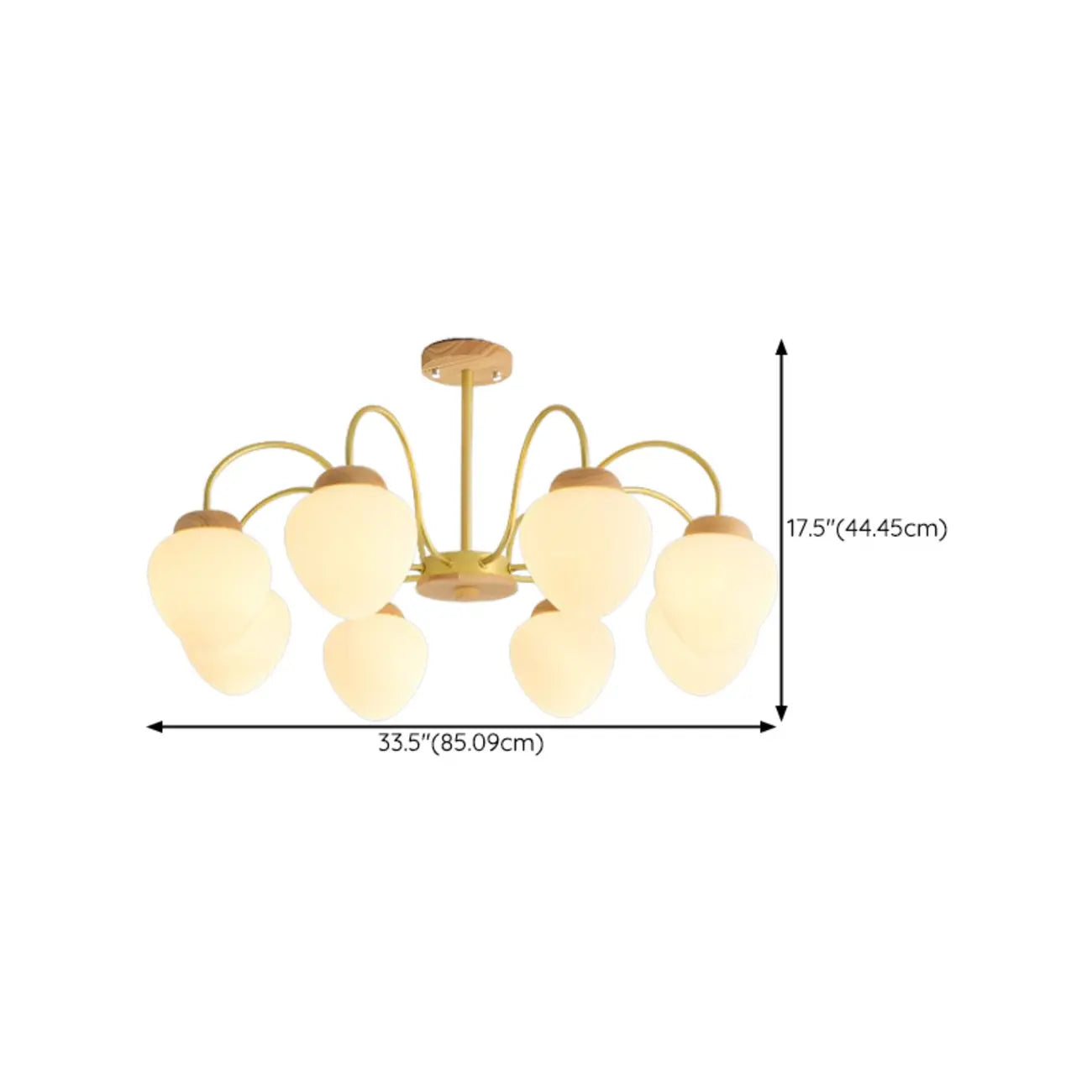 Lustre moderne à 3/5/8 lumières avec globes et abat-jour en verre