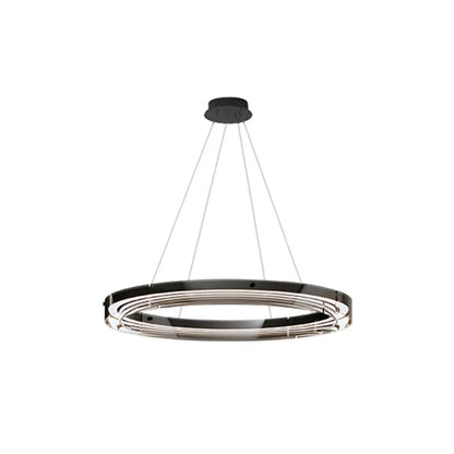 Lustre moderne rond en métal à LED, hauteur réglable