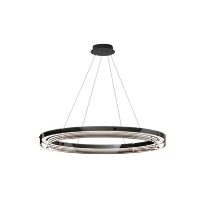 Lustre moderne rond en métal à LED, hauteur réglable