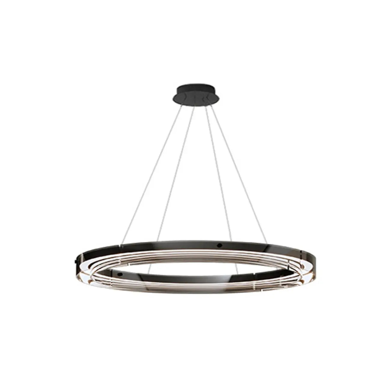Lustre moderne rond en métal à LED, hauteur réglable