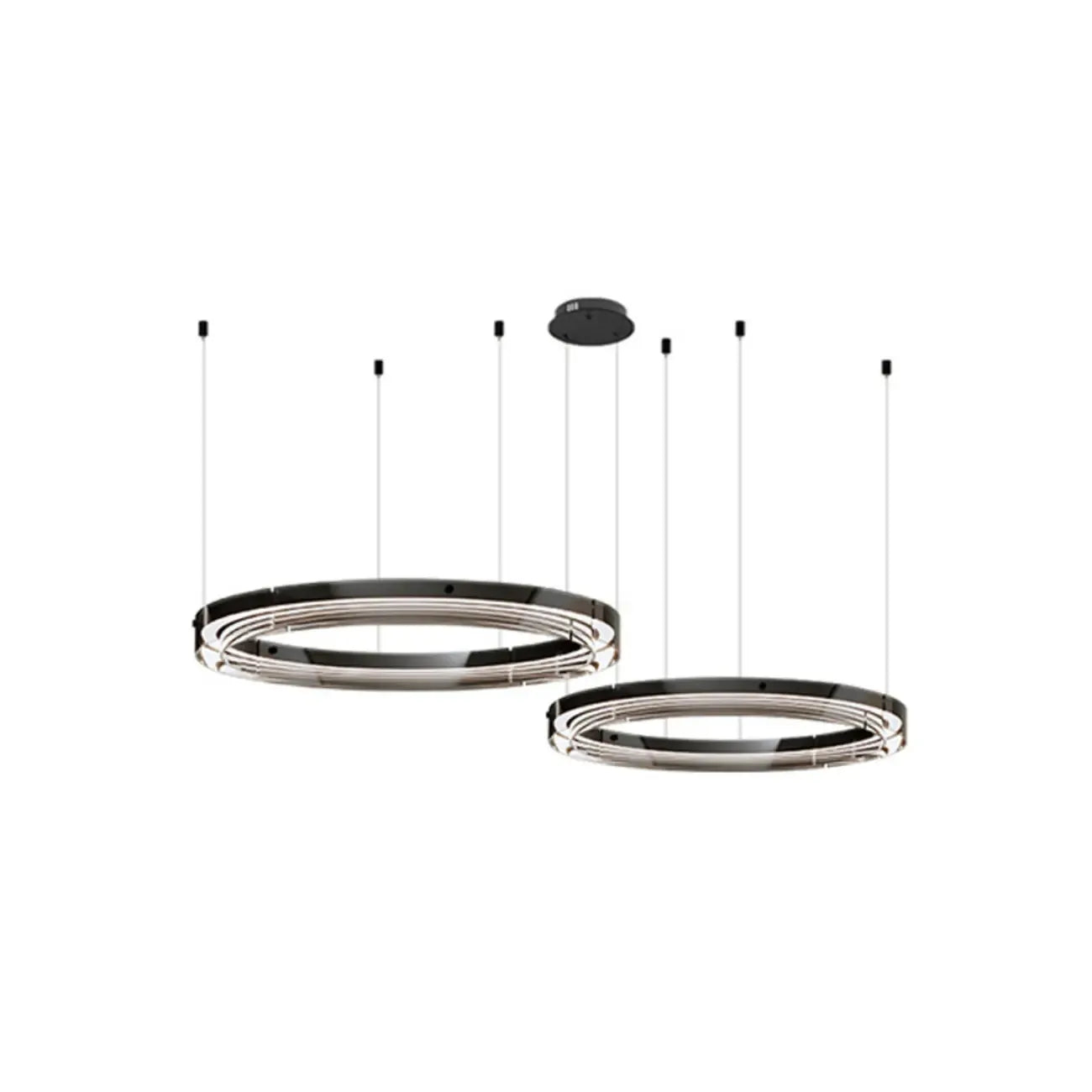Lustre moderne rond en métal à LED, hauteur réglable