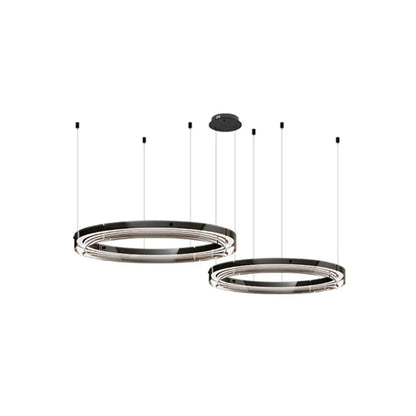 Lustre moderne rond en métal à LED, hauteur réglable