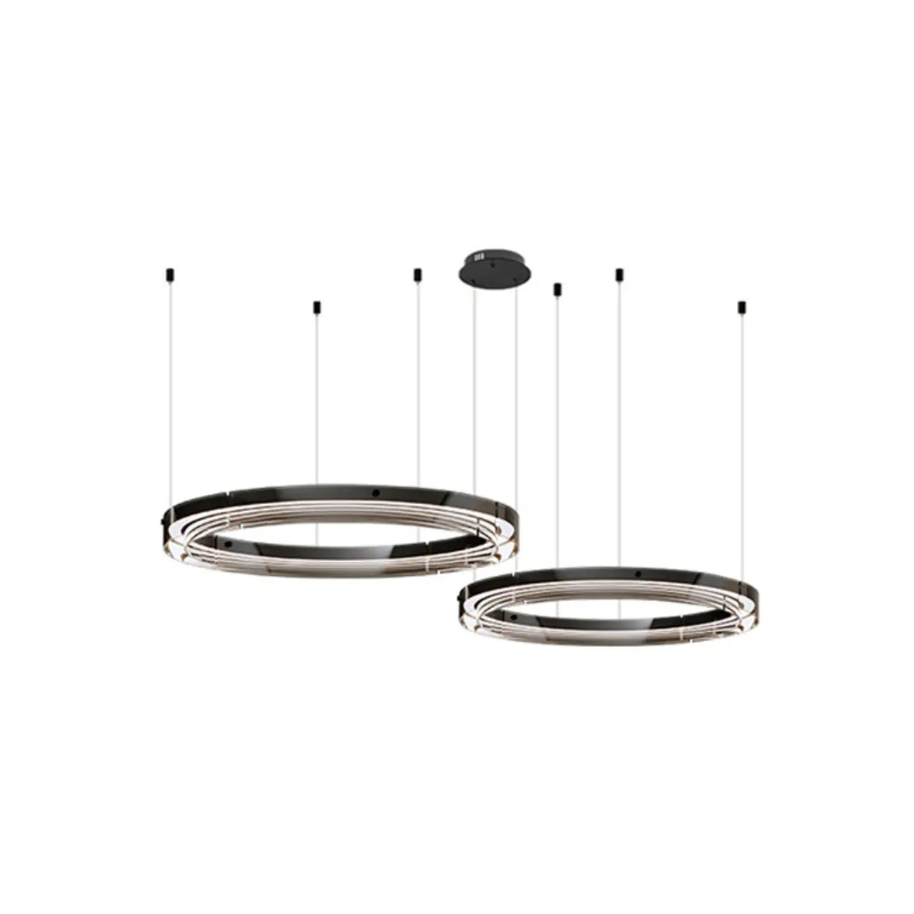 Lustre moderne rond en métal à LED, hauteur réglable