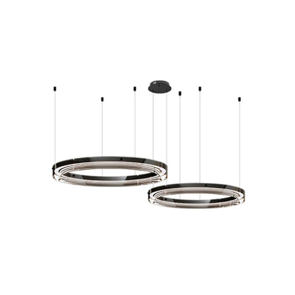 Lustre moderne rond en métal à LED, hauteur réglable