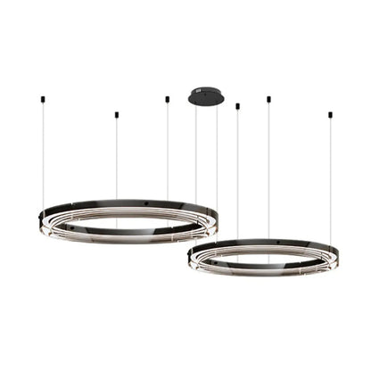 Lustre moderne rond en métal à LED, hauteur réglable