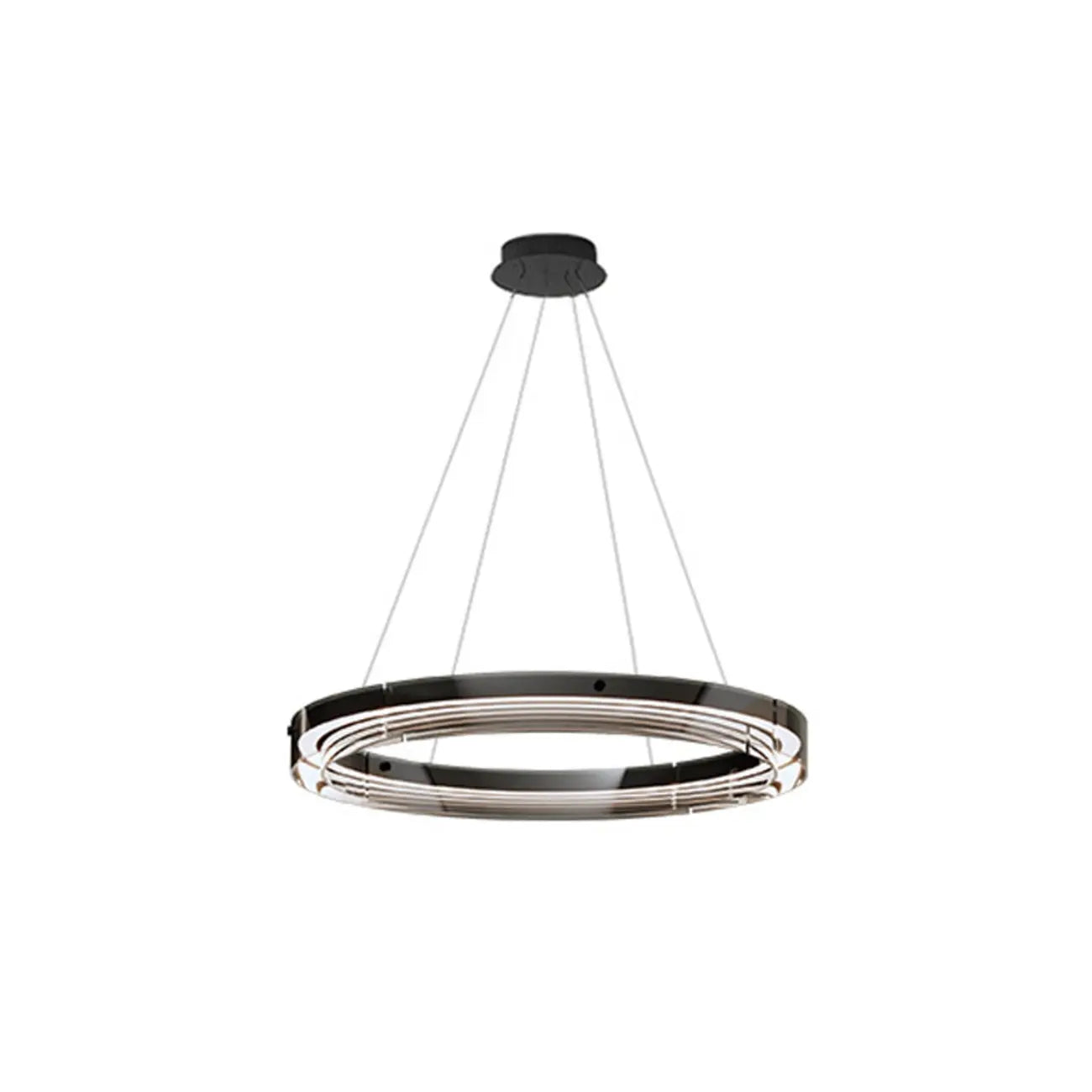 Lustre moderne rond en métal à LED, hauteur réglable