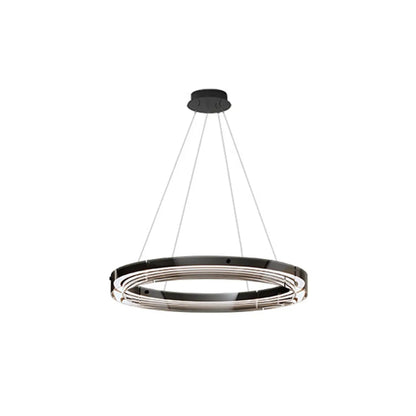 Lustre moderne rond en métal à LED, hauteur réglable