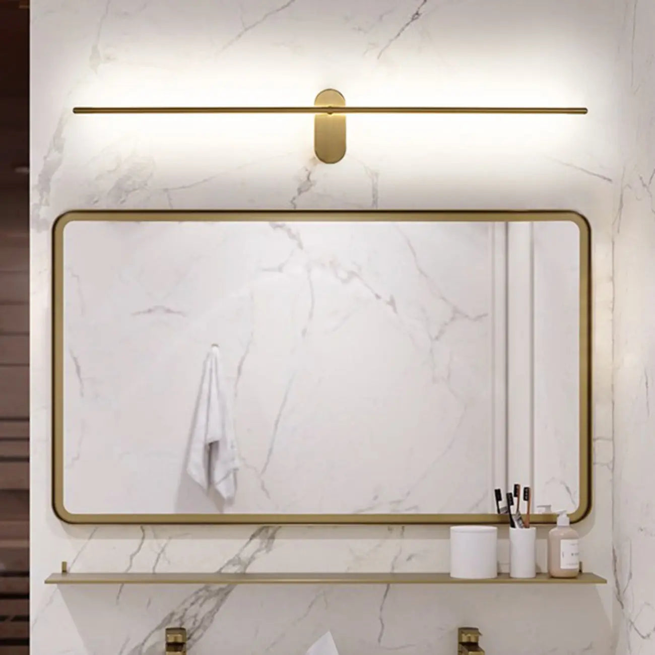 Barre lumineuse LED linéaire minimaliste pour salle de bain - Décoration