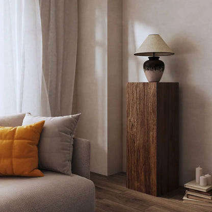 Table d'appoint carrée moderne en bois brun pour salon