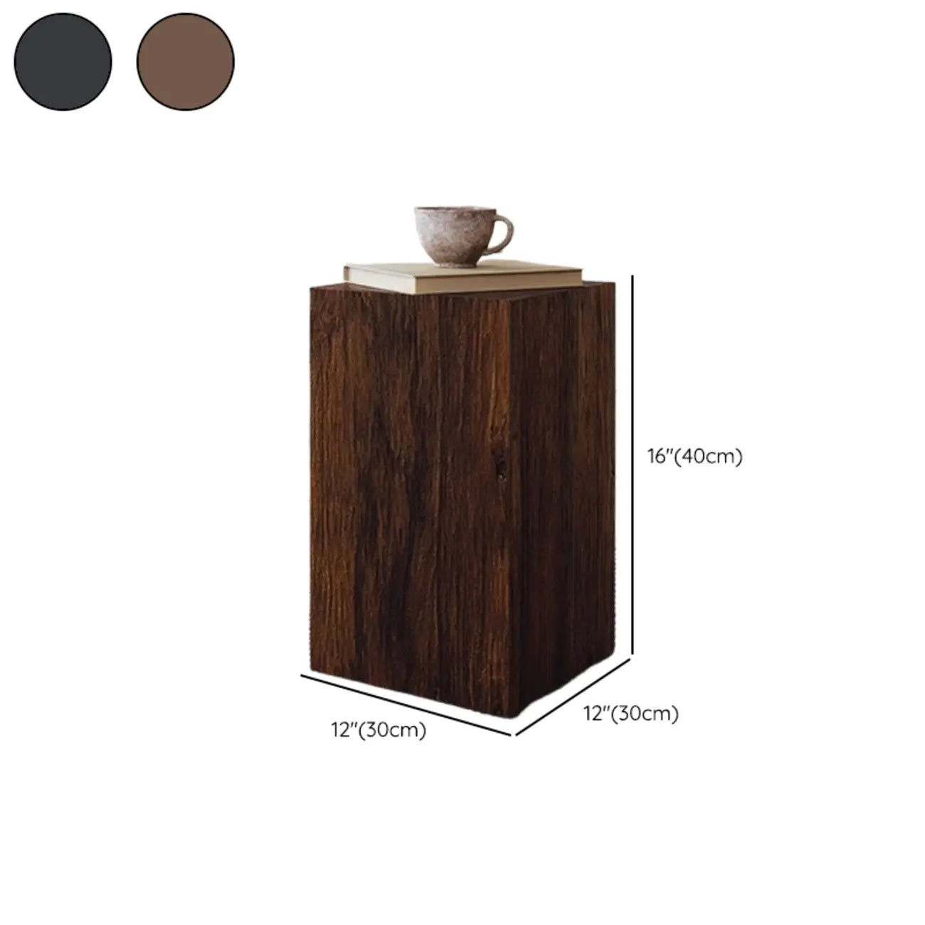 Table d'appoint carrée moderne en bois brun pour salon