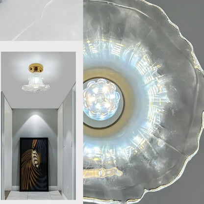 Plafonnier semi-encastré vintage ondulé pour salon