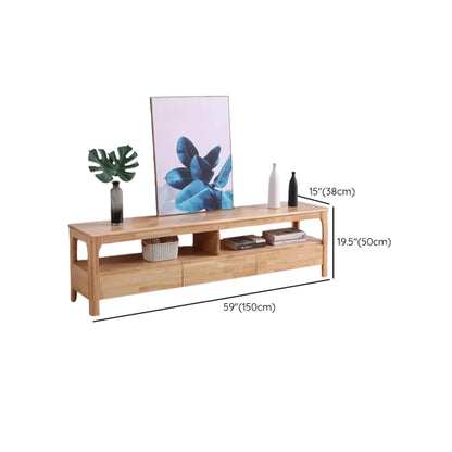 Meuble TV en bois naturel résistant avec gestion des câbles