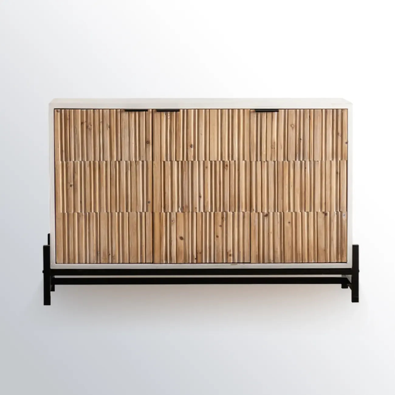 Meuble industriel en bois autoportant pour salon