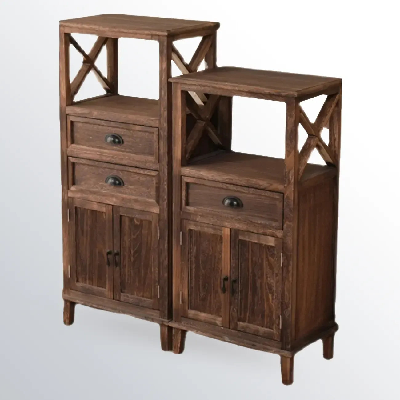 Meuble d'appoint rectangulaire moderne avec étagère extérieure