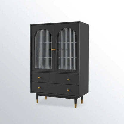 Meuble d'appoint moderne en bois massif beige avec 2 tiroirs