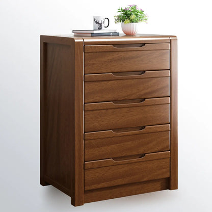 Meuble indépendant en bois massif brun de style milieu du siècle avec tiroirs