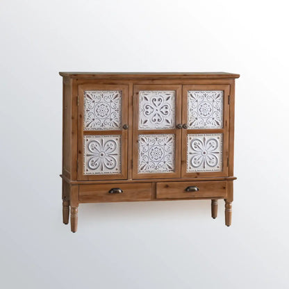 Commode d'appoint rustique pour usage intérieur avec plusieurs tiroirs