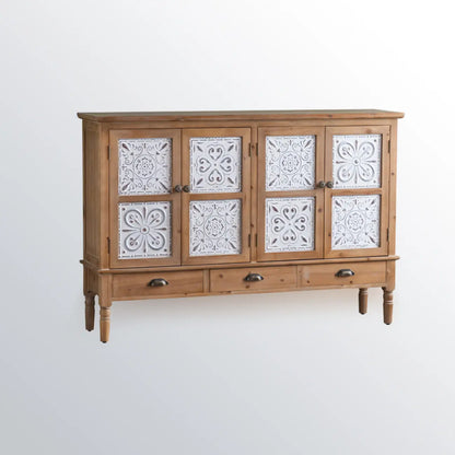 Commode d'appoint rustique pour usage intérieur avec plusieurs tiroirs