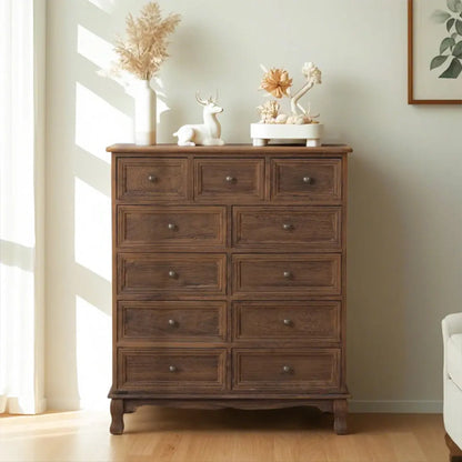 Meuble d'appoint rustique en bois brun pour le rangement du salon