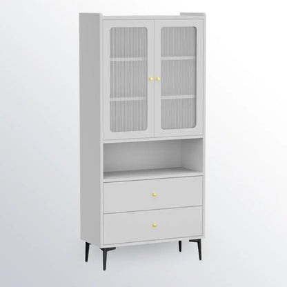 Armoire de rangement moderne noire avec étagère extérieure et tiroirs